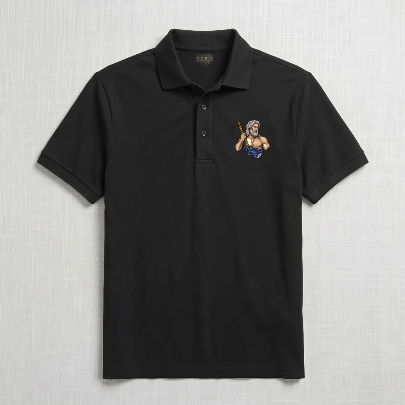 Zeus Textured Polo, photographed flat, front